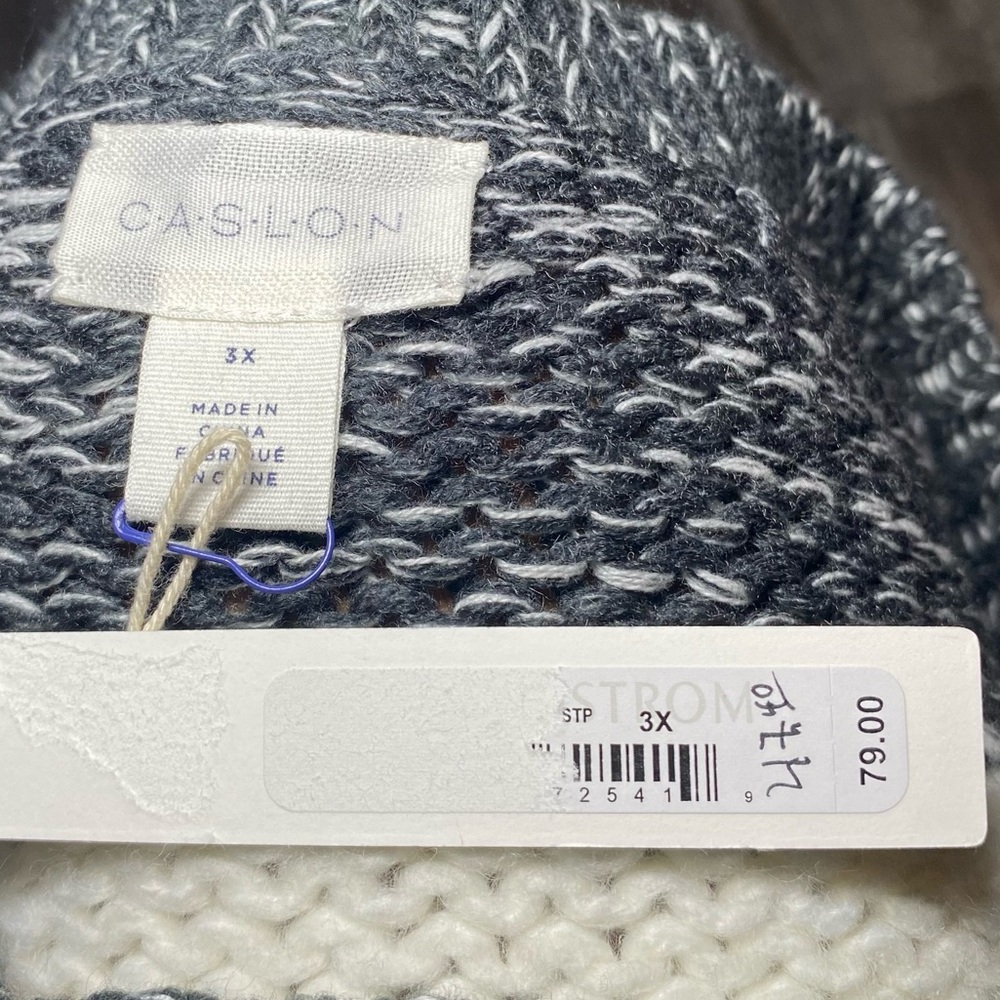 Caslon V-Neck Multi-Striped Knit Sweater Women’s Size 3X NWOT Multi-Colored - Picture 8 of 8